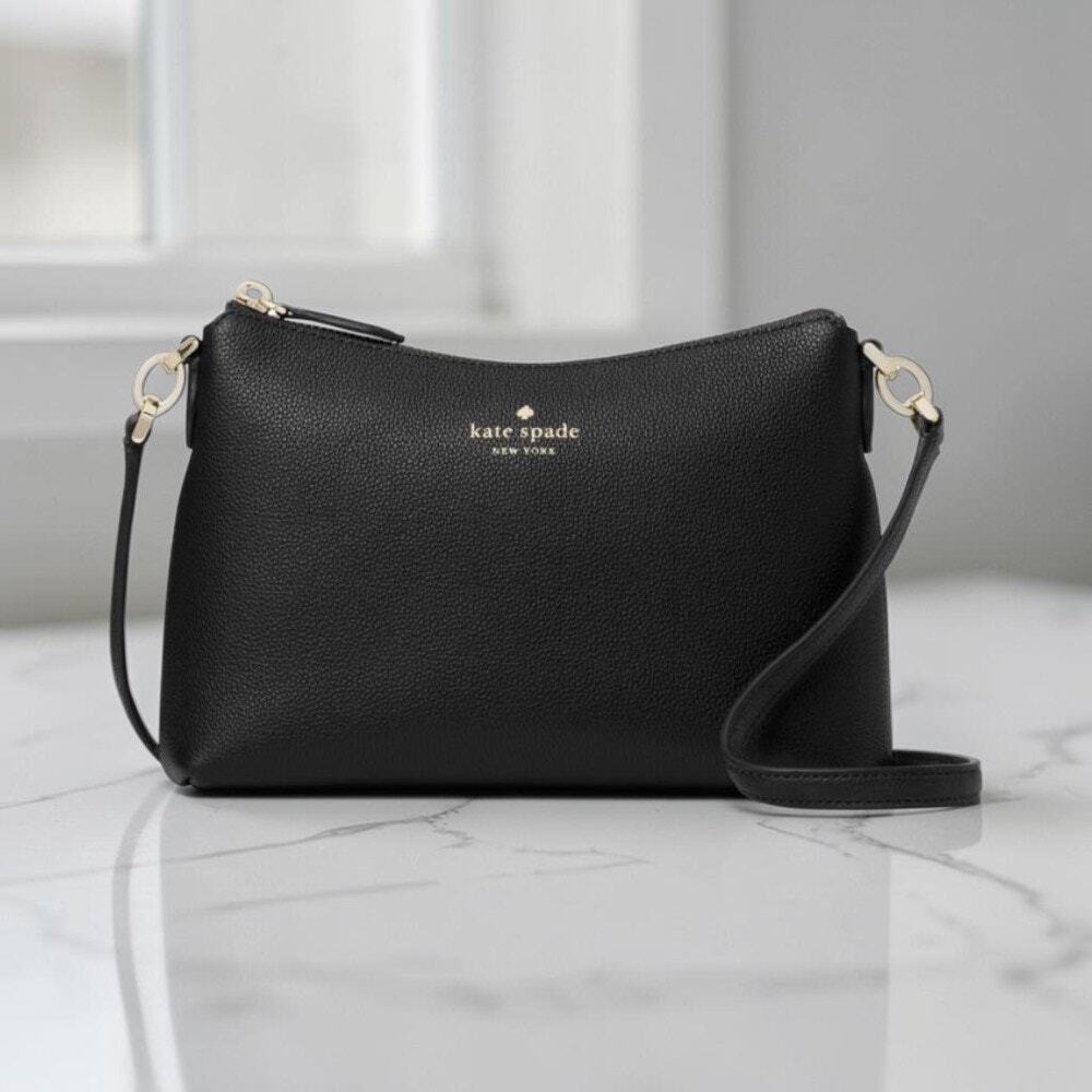 Kate Spade Bailey Crossbody Purse Bag in Black Leather k4651